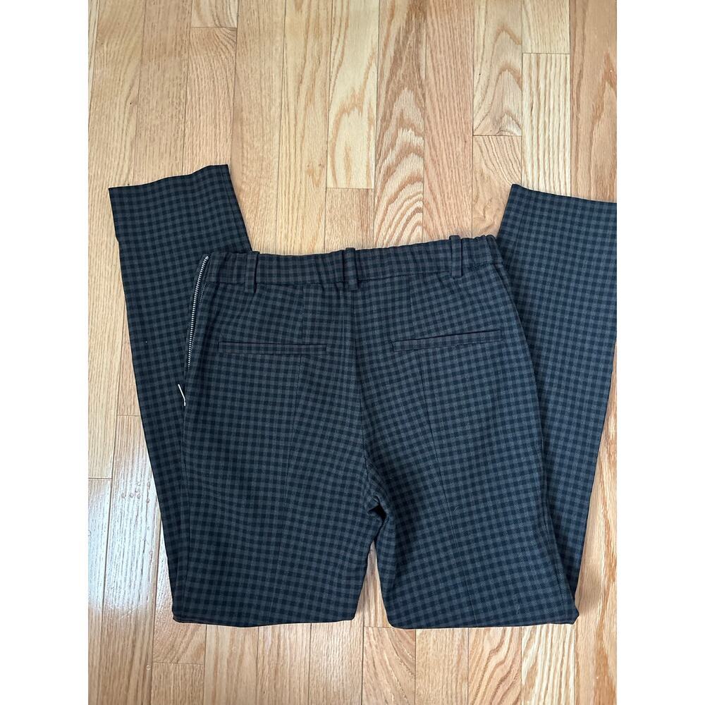Zara Woman Plaid Skinny Pants XS Black Gray Check Ankle Trousers Office Career - Picture 5 of 8